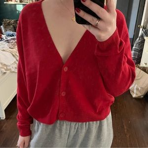 Red cardigan!